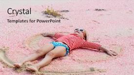  Presentation with angel - Amazing theme having sand beach at tropical island backdrop and a  colored foreground