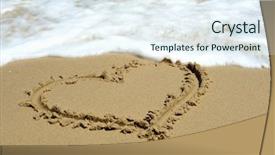  Presentation with sand heart - Amazing presentation having sand beach heart-shape backdrop and a sky blue colored foreground
