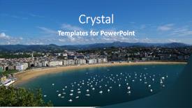  Presentation with beach - Colorful presentation enhanced with sand-beach-in-the-town backdrop and a teal colored foreground