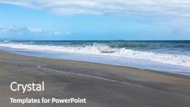  Presentation with south beach - Amazing PPT theme having sand beach south west new backdrop and a gray colored foreground