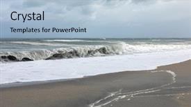  Presentation with south beach - PPT theme enhanced with sand beach south west new background and a light blue colored foreground