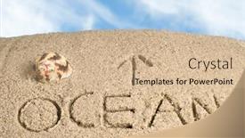  Presentation with sand ocean - Slide deck with sand-berm-forms-the-horizon background and a soft green colored foreground