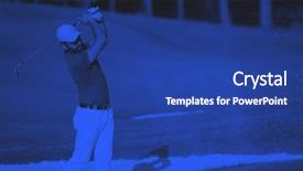  Presentation with golf course - Audience pleasing slide deck consisting of sand bunker at course duo backdrop and a  colored foreground