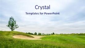  Presentation with course - Beautiful PPT layouts featuring sand bunkers for golf backdrop and a sky blue colored foreground
