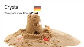  Presentation with german castle - Presentation having sand castle with german flag background and a white colored foreground