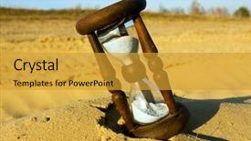  Presentation with desert neighborhood - Amazing theme having sand clock - hourglass in desert backdrop and a gold colored foreground