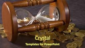  Presentation with grey plastics - Audience pleasing presentation theme consisting of sand clock - hourglasses and coin backdrop and a tawny brown colored foreground