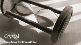  Presentation with sand clock - Amazing slide set having sand clock - time concept with hourglass lying backdrop and a dark gray colored foreground