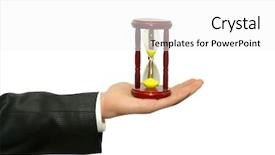  Presentation with sand clock - Audience pleasing slide set consisting of sand clock with gold sand backdrop and a white colored foreground