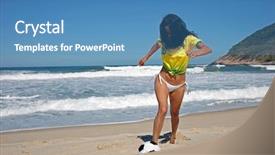  Presentation with beach ball - Amazing slide deck having  backdrop and a  colored foreground