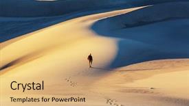  Presentation with sunrise - Colorful presentation design enhanced with sand desert sunrise time backdrop and a coral colored foreground