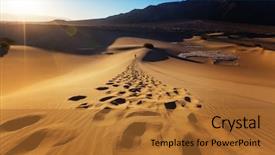 Presentation with sunrise - Slide set enhanced with sand desert sunrise time background and a red colored foreground