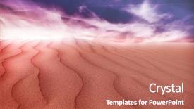  Presentation with desert - Presentation design enhanced with sand desert sunset background and a red colored foreground