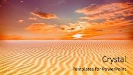 Presentation with desert - Slide set enhanced with sand desert sunset background and a yellow colored foreground