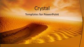  Presentation with desert - Presentation theme having sand desert sunset background and a gold colored foreground