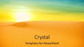  Presentation with desert - Presentation theme having sand desert sunset background and a light gray colored foreground