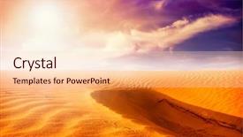  Presentation with footprints and sand sun - Cool new PPT theme with sand desert sunset backdrop and a lemonade colored foreground