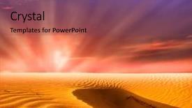  Presentation with desert - Presentation having sand desert sunset background and a violet colored foreground