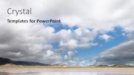  Presentation with irish - Beautiful theme featuring sand dunes and clouds on irish coastline backdrop and a sky blue colored foreground