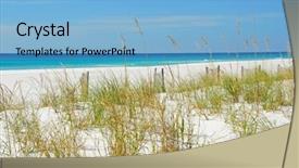  Presentation with sand ocean - Audience pleasing presentation design consisting of sand dunes and sea oats backdrop and a light blue colored foreground