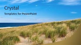  Presentation with cape cod - Presentation design with landscape with sand dunes background and a light blue colored foreground
