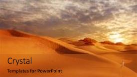  Presentation with sand dunes - Beautiful slides featuring kids travel - sand dunes field at sunset backdrop and a crimson colored foreground