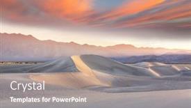  Presentation with sand dunes - Slide deck with sand-dunes-in-california-usa background and a coral colored foreground