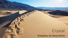  Presentation with beach ball sand dunes - PPT layouts consisting of sand-dunes-in-california-usa background and a coral colored foreground