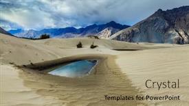  Presentation with sand dunes - PPT layouts enhanced with sand-dunes-in-himalayan-desert background and a coral colored foreground