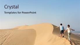  Presentation with qatar - Audience pleasing slide deck consisting of sand dunes in qatar backdrop and a light blue colored foreground