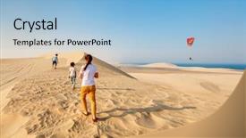  Presentation with qatar - Presentation consisting of sand dunes in qatar background and a light blue colored foreground