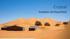  Presentation with sahara - PPT theme with sand-dunes-in-the-sahara background and a light blue colored foreground