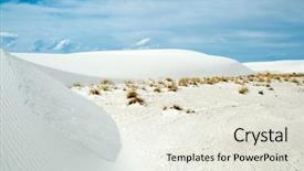  Presentation with sand dunes - Audience pleasing PPT layouts consisting of sand dunes on the edge of a salt playa backdrop and a sky blue colored foreground