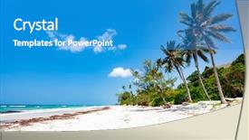  Presentation with white sand - Theme with sand exotic beach in kenya background and a teal colored foreground