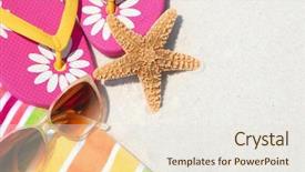  Presentation with summer holiday - PPT theme having sand for fun summer background and a sky blue colored foreground