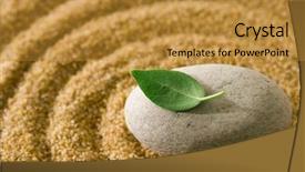  Presentation with zen - Presentation with sand green leaves - zen background and a gold colored foreground