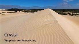  Presentation with white sand - Presentation theme enhanced with sand hill ridge with blue background and a coral colored foreground