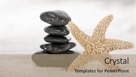  Presentation with garden sand - Colorful slides enhanced with sand in a japanese ornament backdrop and a coral colored foreground