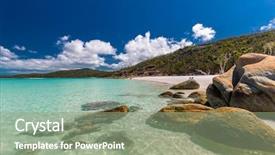  Presentation with beach rocks - Cool new slides with sand in the whitsunday island backdrop and a seafoam green colored foreground