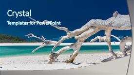  Presentation with white sand - Theme having sand in the whitsunday island background and a ocean colored foreground