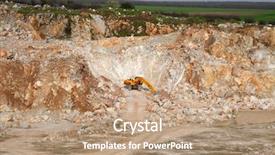  Presentation with excavator - Theme featuring tar sand - excavator in mine background and a coral colored foreground