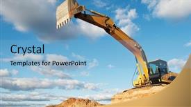  Presentation with excavator - Audience pleasing PPT theme consisting of  backdrop and a  colored foreground