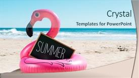  Presentation with swim - Beautiful presentation featuring sand of a beach backdrop and a sky blue colored foreground