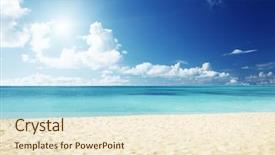  Presentation with caribbean - Beautiful theme featuring cute girl playing with soap bubbles in park backdrop and a coral colored foreground