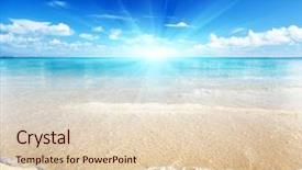  Presentation with sand ocean - Slides enhanced with sand of beach caribbean sea background and a lemonade colored foreground