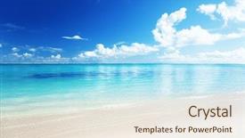  Presentation with caribbean - Cool new presentation theme with sand of beach caribbean sea backdrop and a sky blue colored foreground