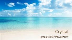  Presentation with caribbean - Slides enhanced with sand of beach caribbean sea background and a cream colored foreground