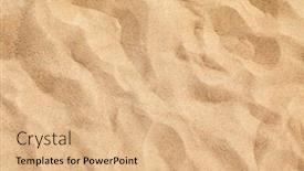  Presentation with sand - Beautiful presentation design featuring sand-on-the-beach-background backdrop and a coral colored foreground