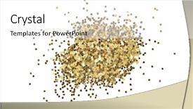  Presentation with gold glitter - Audience pleasing presentation theme consisting of sand ornament - gold glitter dot texture isolated backdrop and a white colored foreground