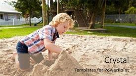  Presentation with montessori - Theme enhanced with sand pit at breaktime background and a coral colored foreground